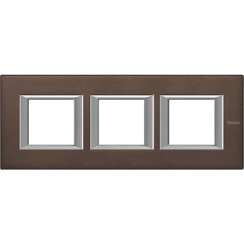 BTICINO - HA4802M3HBR rectangular cover plate 3х2modules - brushed bronze  - metal