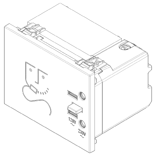 VIMAR - Shaver supply unit 230V white 30290.B