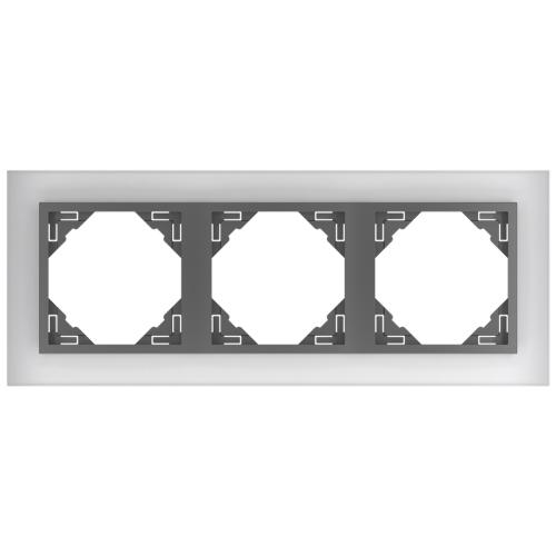 EFAPEL - TRIPLE FRAME GLASS/GREY 90930 TCS LOGUS 90 Crystal