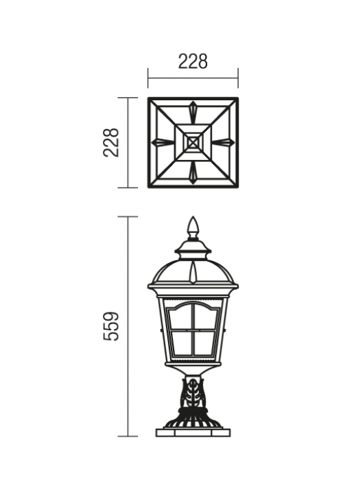 REDO GROUP - Градински стълб YORK 9652   ST56 E27 1X70W IP44 BR