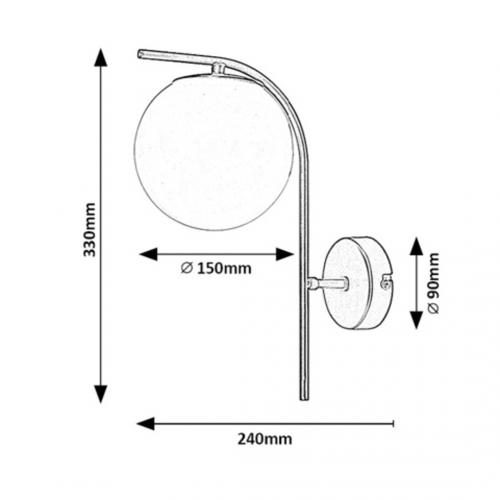 RABALUX - WALL LIGHTS GHITA 71139 E27 1X MAX 20W