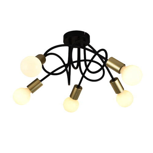 ELMARK - MYA CEILING LAMP 5XE27 BLACK/GOLD - 955MYA5