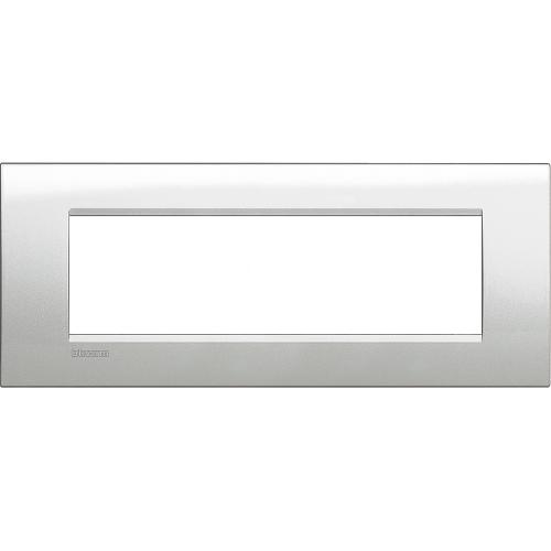 BTICINO - LNA4807AG Рамка 7М Silver метална правоъгълна Livinglight