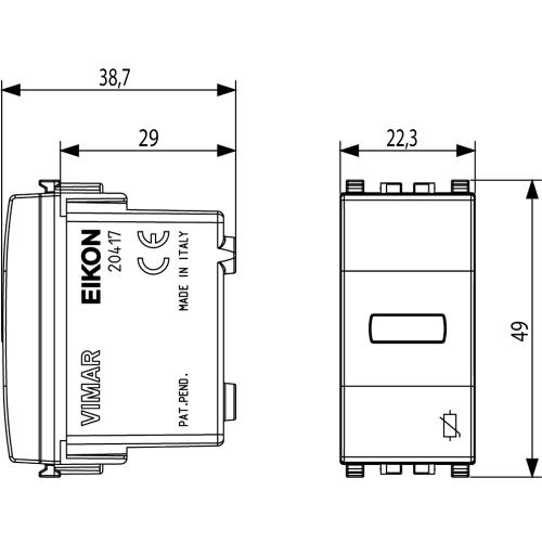 VIMAR - 20417 - SPD overvoltage suppressor 230V grey