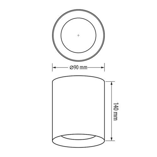 ULTRALUX - SSRGU10WH Луна за открит монтаж, кръг, GU10, стационарна, бяла