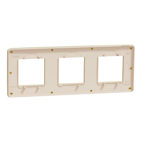 SCHNEIDER ELECTRIC - NU280660 cover frame - 3 gangs - 3 x 2 modules - gold/ ivory coarse surface