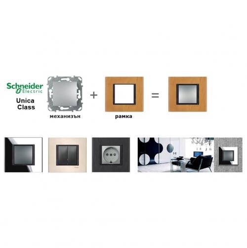 SCHNEIDER ELECTRIC - MGU68.004.7P2 декоративна рамка двойна кожа трюфел Unica Class