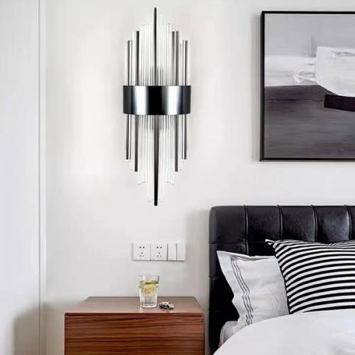 ELMARK - GILLIS WALL LAMP 2XE14 BLACK/CRYSTALS - 955GILLIS2W/BL
