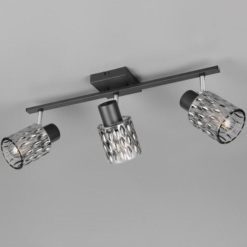 TRIO - Спот JACK R86423032 3x E27 · max. 10W метал черен / стъкло опушено