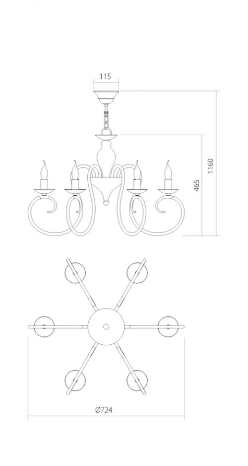 INCANTI - pendant  luminaire CIRCE ICI C6 01 CAND 6x42W E14 WHITE