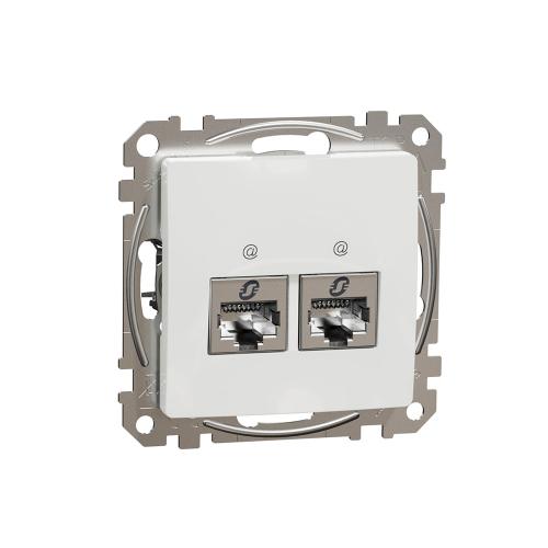 SCHNEIDER ELECTRIC - SDD111452S Sedna Design & Elements Двойна Информационна Розетка CAT 5E STP, RJ45, бял