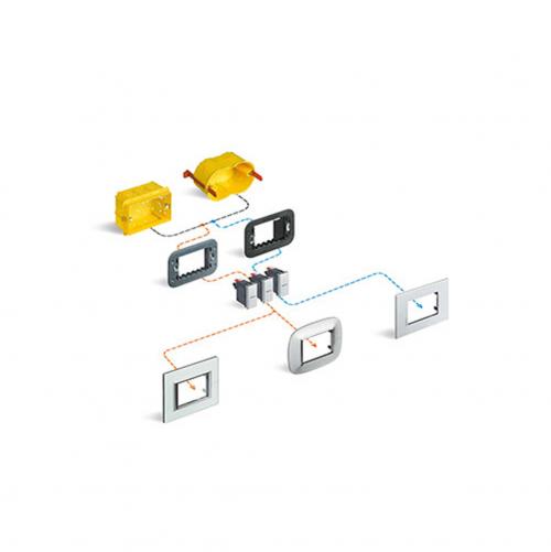 BTICINO - HB4802/4DA Elliptical cover plate 4х2modules - Ivory liquid 