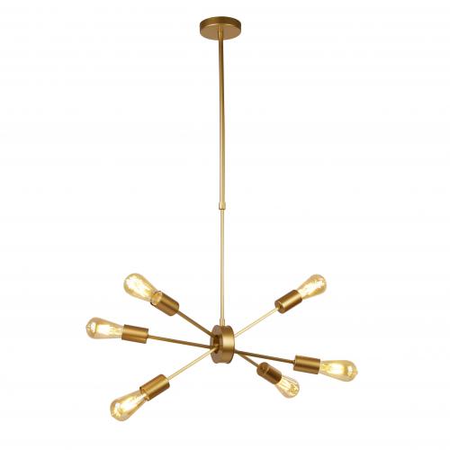SEARCHLIGHT -  2906-6GO Alpha 6lt Pendant Matt Gold 