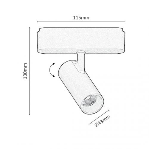RABALUX - LiTrack Spot03V Color changing spot 24V 5W, 330lm, 2700-5500K 70125