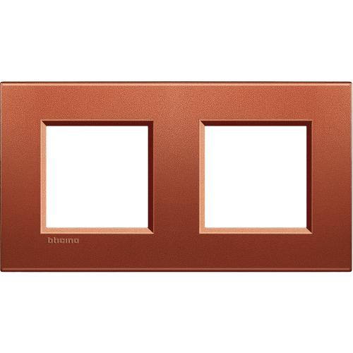 BTICINO - LNA4802M2RK Square cover plate 2х2modules -brick-metal