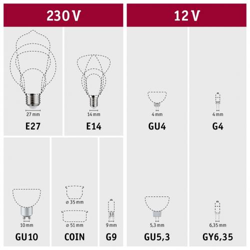 PAULMANN - 28520   LED AGL Whiteswitch ⚡ 8.5W ⚡ E27 ⚡ with step switch for 3 different white tones ✴ Opal