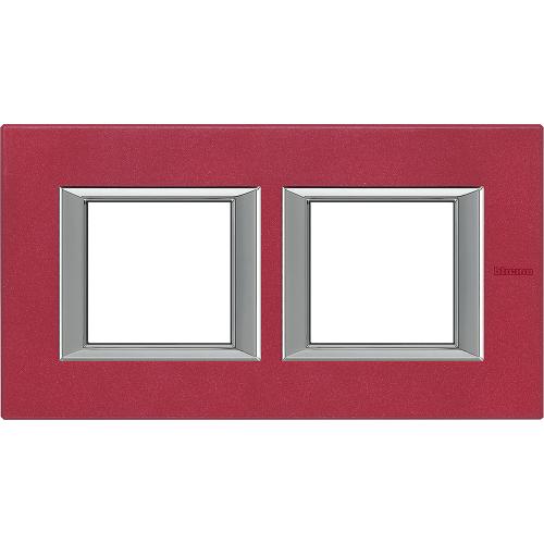 BTICINO - HA4802M2HRC rectangular cover plate 2х2modules - red China - metal