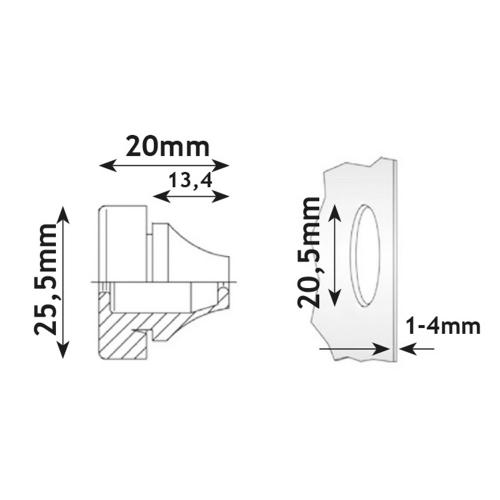 ACA LIGHTING - Кабелен уплътнител IP67 FLIPSEAL M20 Сив 282TPFSM20