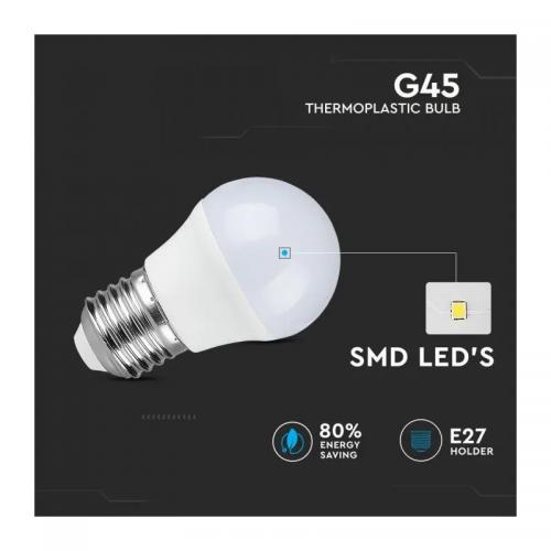 V-TAC - LED Bulb 3.7W E27 G45 3000K SKU: 214160 