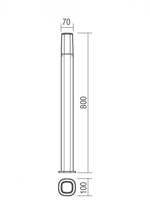 REDO GROUP - Градински стълб  CRAYON 9078  ST80 E27 18W IP44 DB