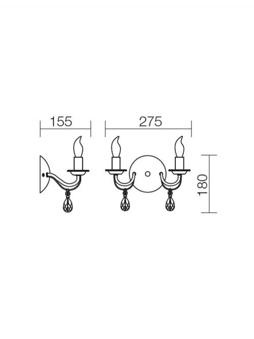 SMARTER - wall luminaire FABIOLA  02-710  E14, 2 x max. 28W 
