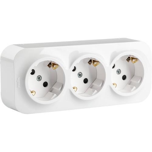 LEGRAND - FORIX 782418 Троен контакт шуко 16А дет. защита открит монтаж IP21