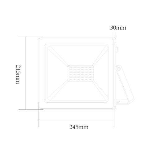 ACA LIGHTING - LED floodlight 100W, 4000K, 220V, IP66, neutral light Q10040