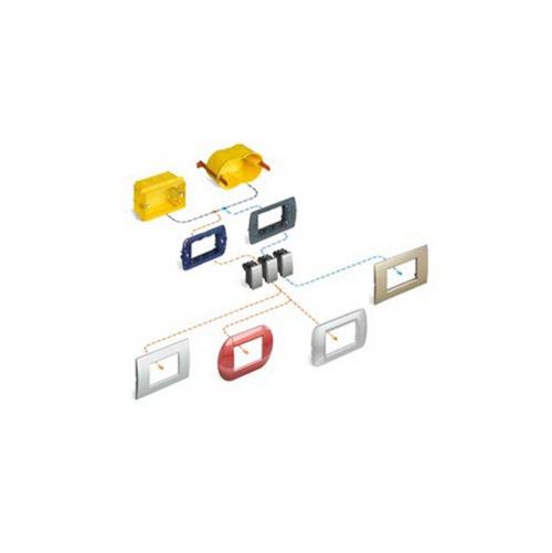 BTICINO - LNB4802LRW Round cover plate 2 modules - dark durmast 