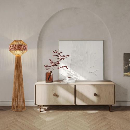 NOVA LUCE - Лампион  Ø42, В:152 см.   9586607  MAPI ⚡ LED E27 ⚡ 1х12W ⚡ 100–240V ⚡ IP20 ✴ Бежов/Червен/Черен