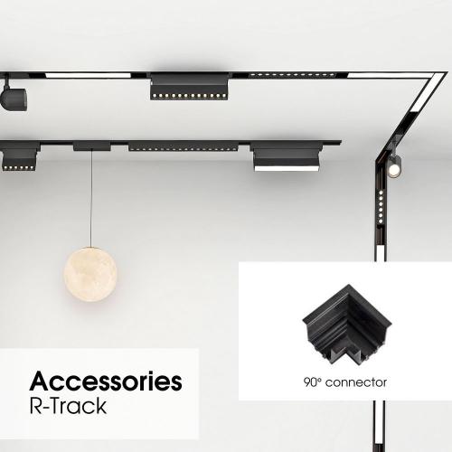 VIVALUX - SLIM25 Алуминиев конектор за вграждане 90° R-Track Черен VIV004945