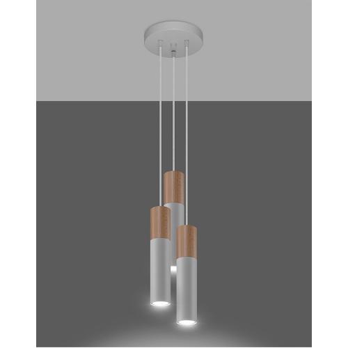 SOLLUX - pendant  lamp  PABLO 3P white  SL.1013