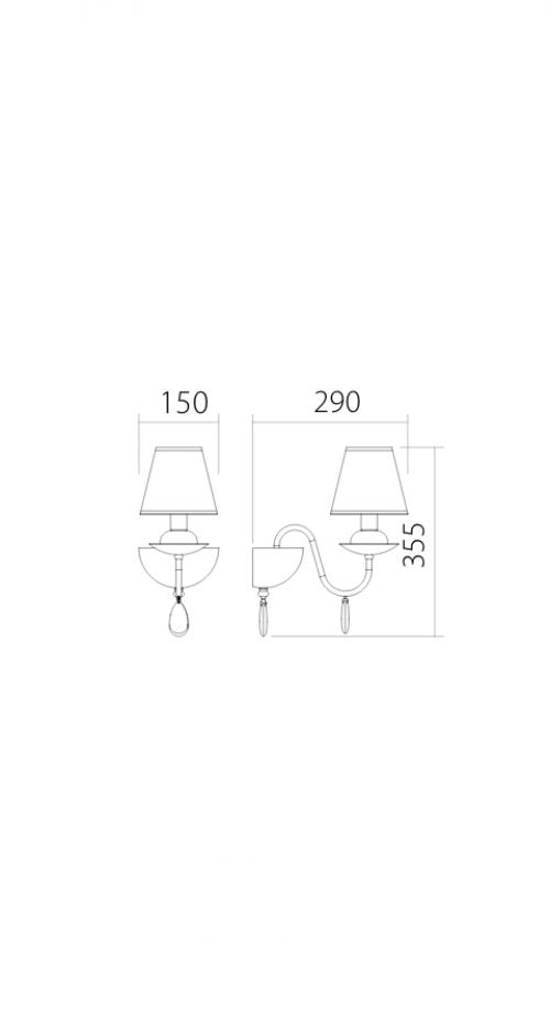 INCANTI - wall luminaire  ELIZEE  W1 01 01 AP 1X28W E14 MATT WHITE