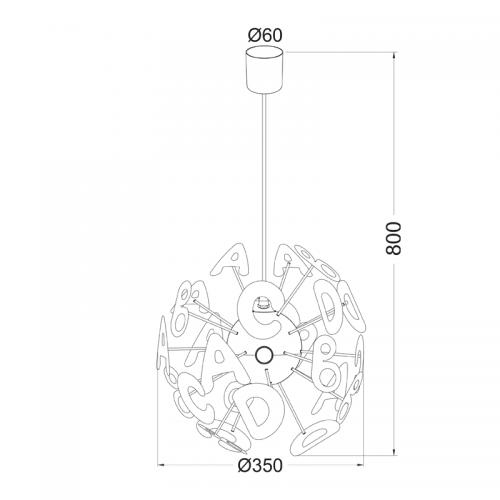 ACA LIGHTING -  MD70853E PENDANT 3X40W E14 D35 SCHOOL 