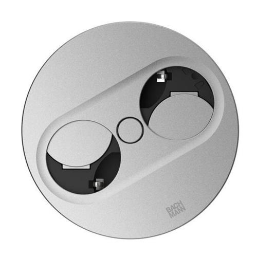 BACHMANN - 946.012 TWIST 1x power socket stainless steel USB type A+C Silver matt