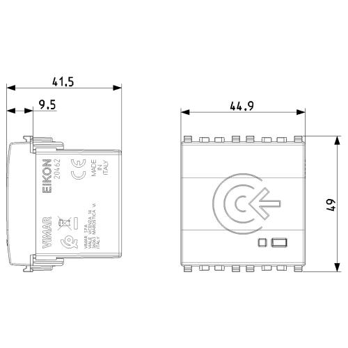VIMAR - 20462.B - Смарт четец на NFC/RFID карти, Wireles View Бял EIKON