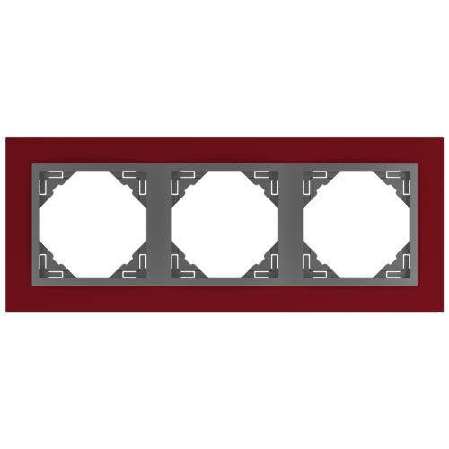 EFAPEL - TRIPLE FRAME BURGUNDY/GREY 90930 TBS LOGUS 90 Animato