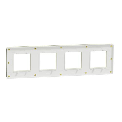 SCHNEIDER ELECTRIC - NU280859М cover frame - 4 gangs - 4 x 2 module gold/ white mirror surface