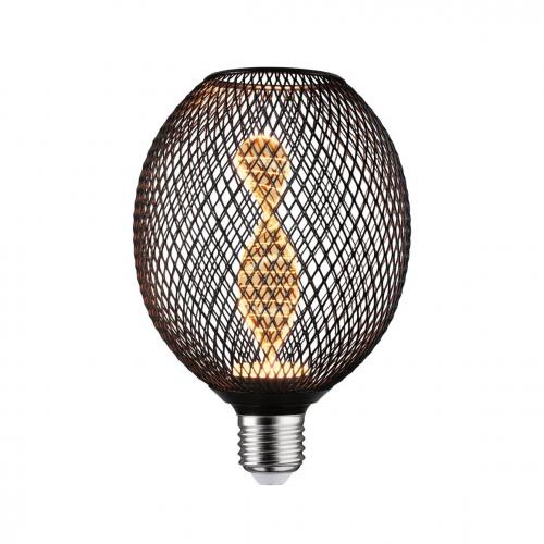 PAULMANN - 29086    Metallic Glow Standard 230V LED Globe ⚡ E27 ⚡ Helix ⚡ 110lm ⚡ 3.5W ⚡ 1800K ✴ Black
