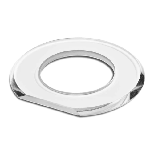THPG - Single covering round external white glass 82mm Ø Duroplast Bakelite 100613