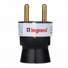 LEGRAND - 50177 2P+E plug - 16 A - German standard - plastic straight outlet - black - bulk (1)