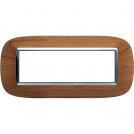 BTICINO - HB4806LCA Elliptical cover plate 6 modules - wood cherry 