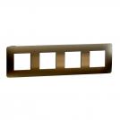 SCHNEIDER ELECTRIC - NU280852М cover frame - 4 gangs - 4 x 2 modules - bronze/ black mirror surface