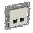 LEGRAND - 7 646 74 2xRJ 45 Cat.6 UTP socket Niloé - 9-contact - ivory