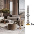 NOVA LUCE - Dimm. Floor Lamp Ø40, Н:140 cm.  9186984  NAVI ⚡ LED 37W ⚡ 747Lm ⚡ 3000K ⚡ 220-240V ⚡ IP20 ✴ Brass Gold & Smokey Gray Glass 