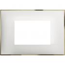 BTICINO - R4803WD cover plate - 3 centered module - White gold