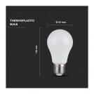 V-TAC - LED Bulb 8.5W E27 A60 Plastic Sensor 3000K SKU: 214459 (2)