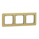SCHNEIDER ELECTRIC - SDD371803 Sedna Elements - horizontal 3-gang frame - scrached bronze
