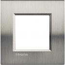 BTICINO - LNA4802ACS Square cover plate 2 modules - steel brushed 