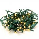 ACA LIGHTING - 100XWWC65RGR XMAS GREEN RUBBER CABLE 100LED STRING LIGHTS 10cm SPACING EXTRA WARM WHITE CONNECTABLE MAX 20SETS IP65 L10m 1.5m LE