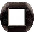 BTICINO - LNB4802LRW Round cover plate 2 modules - dark durmast